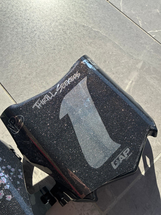 Motocutz plate with decal chrome sparkle